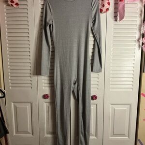 SHEIN Gray Long Sleeve Jumpsuit